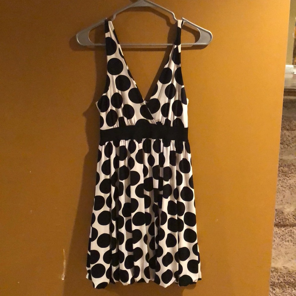 Black and white polka dot dress